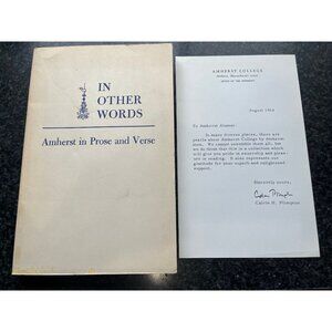 In Other Words: Amherst in Prose and Verse HEWLETT, Horace W. Letter Plimpton